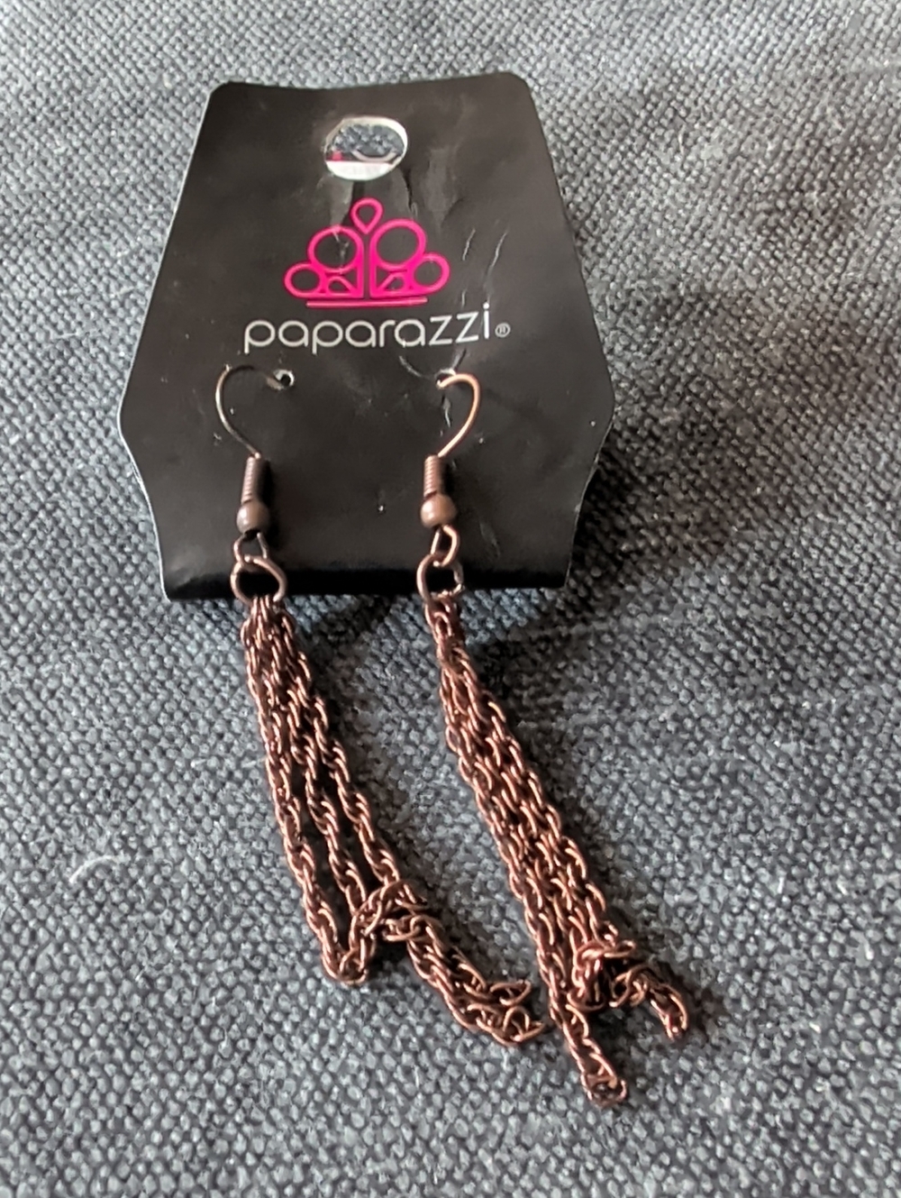 paparazzi Copper Brown Chain Tassel Dangle Earrings